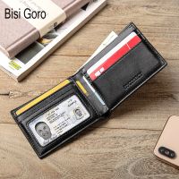 BISI GORO Men Wallet RFID Credit Card Holder Purse High Quality Wallet For Men PU Leather Slim Purse 2022 New Business Money Bag