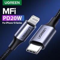 Ugregreen Usb C ที่ผ่านการรับรอง MFI เพื่อสายเคเบิลหลอดไฟที่ชาร์จสำหรับไอโฟน13 12 11 Xs Xr 8 Plus Apple Ipad PD ชาร์จเร็วข้อมูลสั้น2เมตร