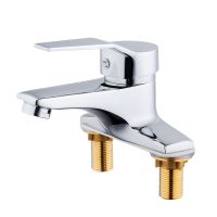 Copper Double Hole Installation Wash Basin Faucet Hot And Cold Water Faucet Sink Faucet Mixer Single Handle Water Sink Mixer Tap Plumbing Valves