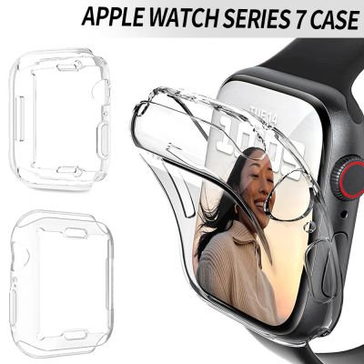 Protective Cover Cases For Apple Watch Series 7 Case Screen Protector For iWatch Series 7 45MM 41MM Case TPU Bumper Full Shell