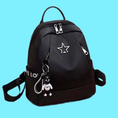Casual Nylon Backpack Solid Color Large Capacity Daypack for Female Bagpack Women Simple Travel Shoulder Bag Pack Girl Schoolbag