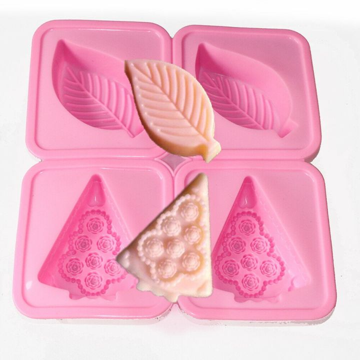 gl-แม่พิมพ์-ซิลิโคน-รูปใบไม้-ต้นคริสมาส-4-ช่อง-คละสี-leaves-christmas-trees-silicone-molds