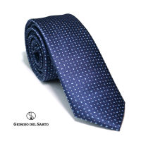 Giorgio Del Sarto Necktie Size Slim  Blue with Fabric Texture เนคไทสีน้ำเงินมีเท็กเจอร์