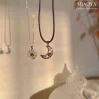 MIAOYA Fashion Jewelry Shop 2 การออกแบบแม่เหล็ก สร้อยคอสำหรับคู่รัก จี้ออกแบบดวงอาทิตย์และดวงจันทร์สำหรับผู้หญิง ของขวัญวันเกิดที่สวยหรู