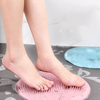 ☍ Silicone Bath Massage Cushion Brush For Lazy Wash Feet Clean Dead Skin Bathroom Artifact Back Cushion Shower Foot 31cm Round