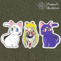 ?? พร้อมส่ง : เข็มกลัดเซ็ทผู้พิทักษ์เซเลอร์มูน, ลูน่าและอาร์เทมิส | Sailor Moon, Luna &amp; Artemis Enamel Brooch Pin Set.