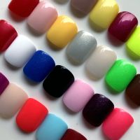 Wholesale 28Colors Optional Candy Sequins Square Short Flat Head Fake Nails Press On Artificial False Nails Art Decoration Tips