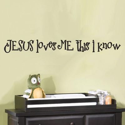 Jesus loves me wall sticker for living room bedroom decoration Decals wallpaper home decor Art English alphabet stickers