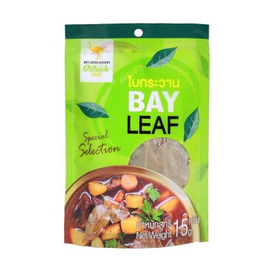 ใบกระวาน เครื่องเทศ 100% Bay Leaf 15 g (Ostrich Brand)