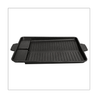 Outdoor Grill Pan Non-Stick Bakeware Smokeless Barbecue Tray Stovetop Plate for Kitchen Party Camping BBQ Grilling