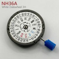 【YF】 Japan Genuine NH36A Automatic Movement White Day-Date 3:00 Crown at 3.0/3.8 OClock 24 Jewels NH36 4R36A Modified Watch Parts