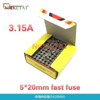 XMM-100pcs/box 5*20mm 3.15a 250v Fast Fuse 5*20 F3.15a 3150ma 250v Glass Fuse 5mm*20mm And