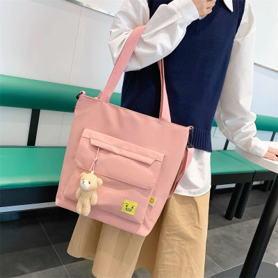 Womens Korean-Style School Bag Fashionable Soft Girl School Bag Portable Shoulder Bag New Canvas Bag For Tutorial