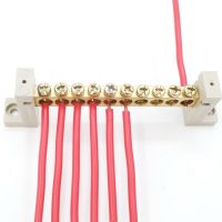 1pcs 5/7/10 Hole Wire Screw Terminal Block Ground Row Copper High Bridge Type Wire Terminal Block Electrical Accessories