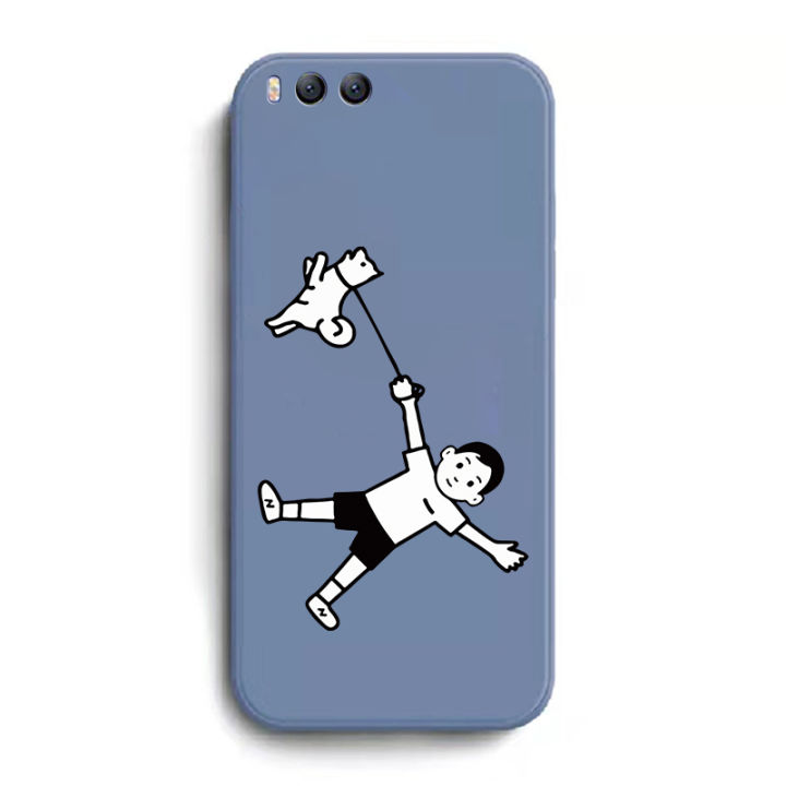 เคส-xiaomi-6-case-การ์ตูนด็อก-เคสกันกระแทกซิลิโคนเหลวแบบเต็มรูปแบบต้นฉบับสี่เหลี่ยมจัตุรัสตัวป้องกันกล้องด้านหลัง