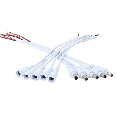【YF】 5.5 x 2.1mm DC Female and Male Power Jack Connector Adapter Wire Cable 15cm For 5050 3528 led strip CCTV IP camera