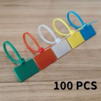 100pcs Nylon Cable Ties Tag Labels Plastic 4x150mm 3x100mm 4x200mm Loop Markers Self-locking Zip White Blue Red Green Yellow