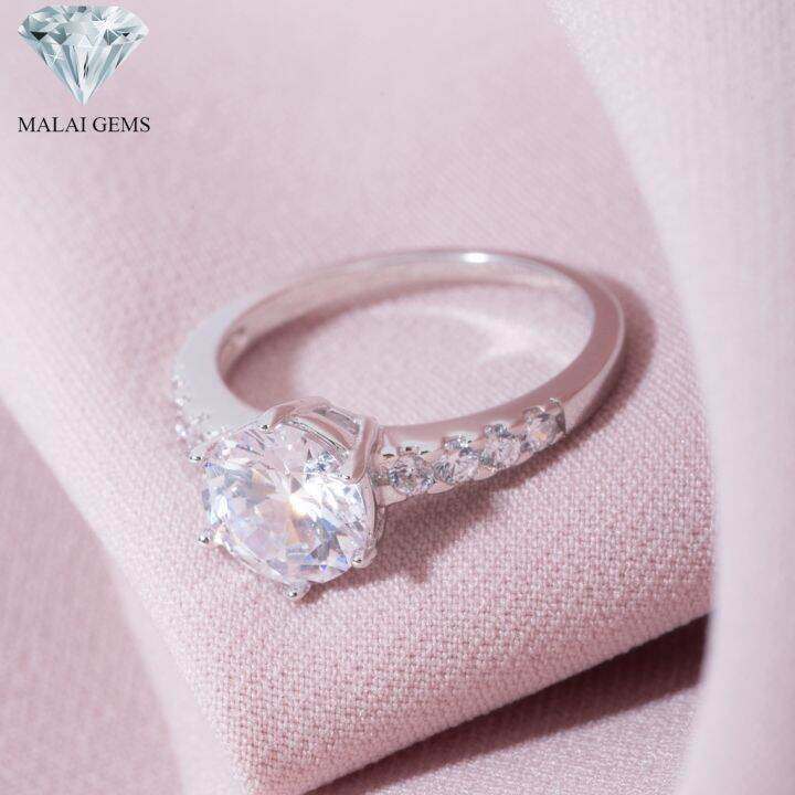 malai-gems-แหวนเพชร-เงินแท้-925-เคลือบทองคำขาว-ประดับเพชรสวิส-cz-รุ่น221-r9103-แถมกล่อง-แหวนเงินแท้-แหวนเงิน