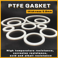 PTFE เทฟลอนปะเก็น F4 ยึดแหวนหนา 0.8mm, OD 14/18/21/24/31/38 มม. เทฟลอนปะเก็นแผ่นแบน