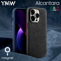 YMW ALCANTARA เคสแม่เหล็กสำหรับ iPhone 14 Pro Max 12 13เคสแม่เหล็กหนังหนังซูเปอร์คาร์สุดหรูแบบเดียวกัน