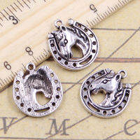 10Pcs Charms ม้า Steed Horseshoe 21X19Mm ทิเบตเงินจี้สีโบราณเครื่องประดับทำ DIY Handmade Craft จี้