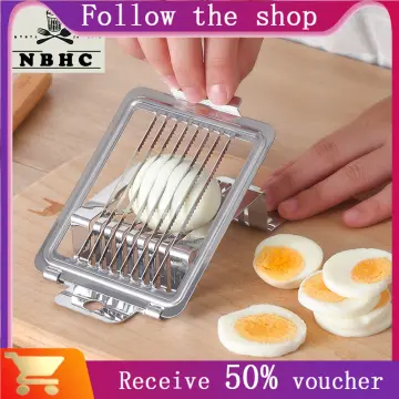 Egg Slicer, Egg Slicer for Hard Boiled Eggs, Stainless Steel Wire Egg Slicer,  Heavy Duty Aluminium Egg Cutter Dishwasher 