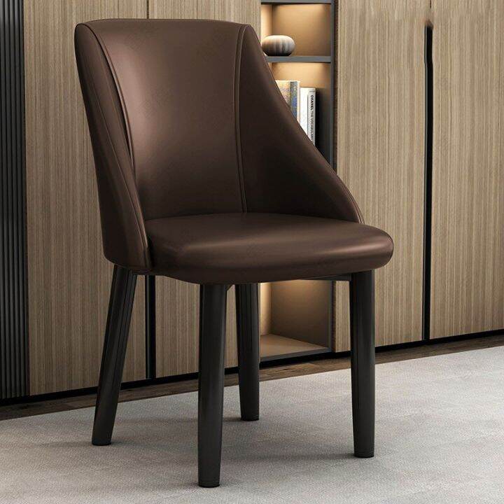 Modern Design Dining Chair Metal Leather Ergonomic Dining Chair Waiting Iron Leisure Upholstered
