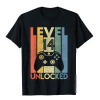 Level 14 Unlocked Shirt Funny Video Gamer 14Th Birthday Gift T-Shirt Novelty T Shirt For Men Cotton Tops T Shirt Prevalent S-4XL-5XL-6XL