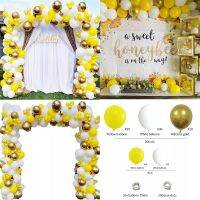 （koko party supplies）114Pcs สีเหลือง Latex BalloonArchGold Party DecorationGirls วันเกิดงานแต่งงานครบรอบ Party Party Decor