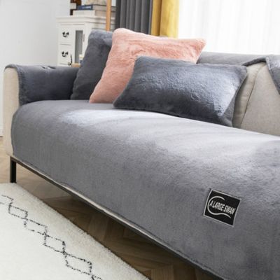 【jw】✟™  L-Shaped Sofá Capa para Sala de Estar Janela Pad Decoração do sofá Toalha Soft Plush Monocromático Novo