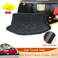 รถด้านหลัง Trunk Mat สำหรับ Ford Fiesta Hatch MK7 2010ซีดาน2012 2009 ~ 2017อุปกรณ์เสริมชั้นถาด Liner Cargo Boot พรมอัตโนมัติโคลน