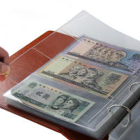 KOKO 10Pcs Money Banknote Album Page Collecting Holder Sleeves 3-slot Loose Leaf