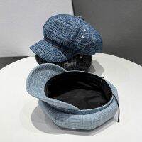 COKK Octagonal Hats For Women Winter Beret Denim Cloth Painter Cap Autumn Winter Cap For Women Plaid Newsboy Cap Female Gorro