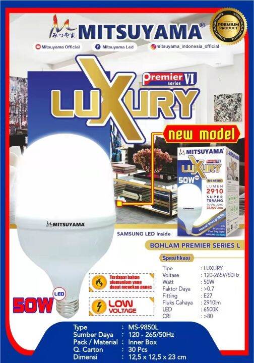 Barangunik2021 Bohlam Lampu Led 50 Watt Premier Series Vi Luxury Mitsuyama Ms 9850lbohlam Led 3950