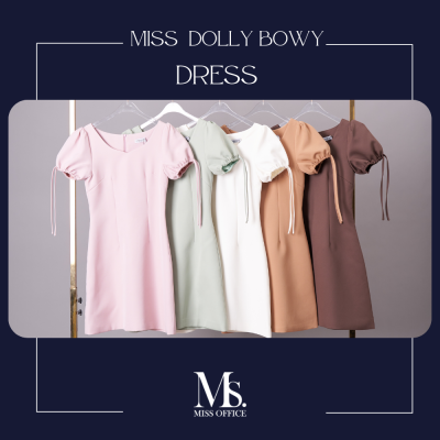 Miss Office (Best Seller) เดรสแต่งแขนตุ๊กตาผูกโบว์ Miss Dolly Bowy Dress (MD-014)
