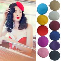 Women Fedoras Fascinator Round Button Wool Felt Pillbox Hats Millinery Hat Base tail Church Wedding Hat Beret Beanies A227