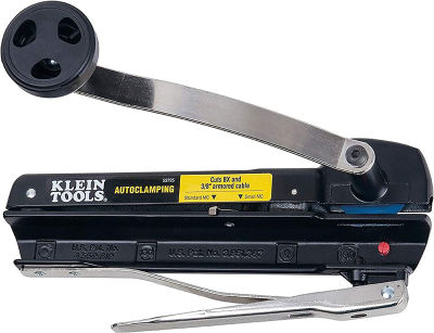 Klein Tools 53725 BX Cable Cutter and Armored Cable Cutter, Cut Flexible Conduit and Armored Cables, with Storage for Extra Blades
