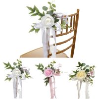 【CC】 Artificial Wedding Flowers Aisle Decorations Church Pew Bows with for Ceremony home