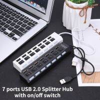 Nku USB Hubs USB 2.0 7 Ports Splitter HUB Adapter with Power on/Off Switch for PC Laptops USB Charger Flash Disk Plug and Play USB Hubs