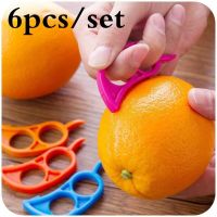 6 Creative Orange Peeler  Lemon Slicer Fruit Stripper Easy Opener Citrus Knife Kitchen Gadget Gadget (Random Color) Graters  Peelers Slicers