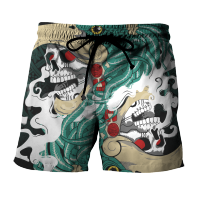 Aztec Mayan Skulls Flowers 3D Printed 2023 New Fashion Summer Casual Shorts Men/Women Harajuku Loose Beach Style-A26