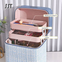 JJT Tas Kosmetik กล่องเก็บเครื่องสำอางความจุมากเคสพกพาแบบพกพา