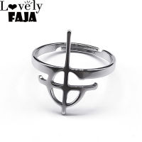 Mysterious Cross Ghost BC Nameless Ring for Women Stainless Steel Ghoul Rock Band Pope Papa Emeritus Finger Ring Jewelry