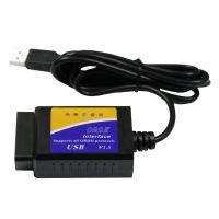 เครื่องสแกนวินิจฉัยรถยานพาหนะ V04HU-1 CKT USB เครื่องอ่านโค้ดรองรับอินเตอร์เฟส OBDII