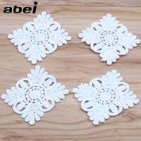 [HOT!] 20pcs/lot Knitted Flower Lace Applique Trims for Garments Accessories Mesh Guipure Lace Fabric DIY Patchwork Craft