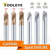 Tooleye Carbide Spot Drill Bit 60 90 120 Degree CNC Drilling Guide Tool Chamfer End Mill Tungsten Steel Location Center Drills