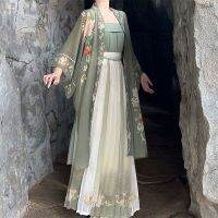 เครื่องแต่งกายโบราณ Hanfu ราชวงค์ชองผู้หญิงดั้งเดิมยาวถึงเอวกระโปรงมีจีบวัน Qing สไตล์ฤดูใบไม้ผลิฤดูร้อนฤดูใบไม้ร่วง