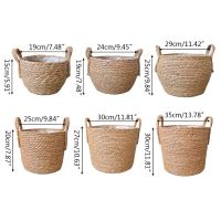 Nordic Handmade Straw Storage Basket Floor Indoor Flower Pot Planter Home Living Room Decoration Rural Style