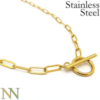 10 Pieces Stainless Steel Paperclip Necklace Tarnish Free Paper Clip Chain Gold Rectangle Link Chain Layered Necklace for Women