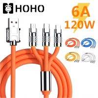 HOHO?ชุดสายชาร์จเร็ว⚡️3in1 TYPE C data PD Micro USB Android charging cable 120W LIghtning charging หัวชาร์จ 3 หัว สายชาร์จซิลิโคน สายชาร์จซิลิโคนโลหะ ใช้สำหรับ iPhone Type-C/Micro USB